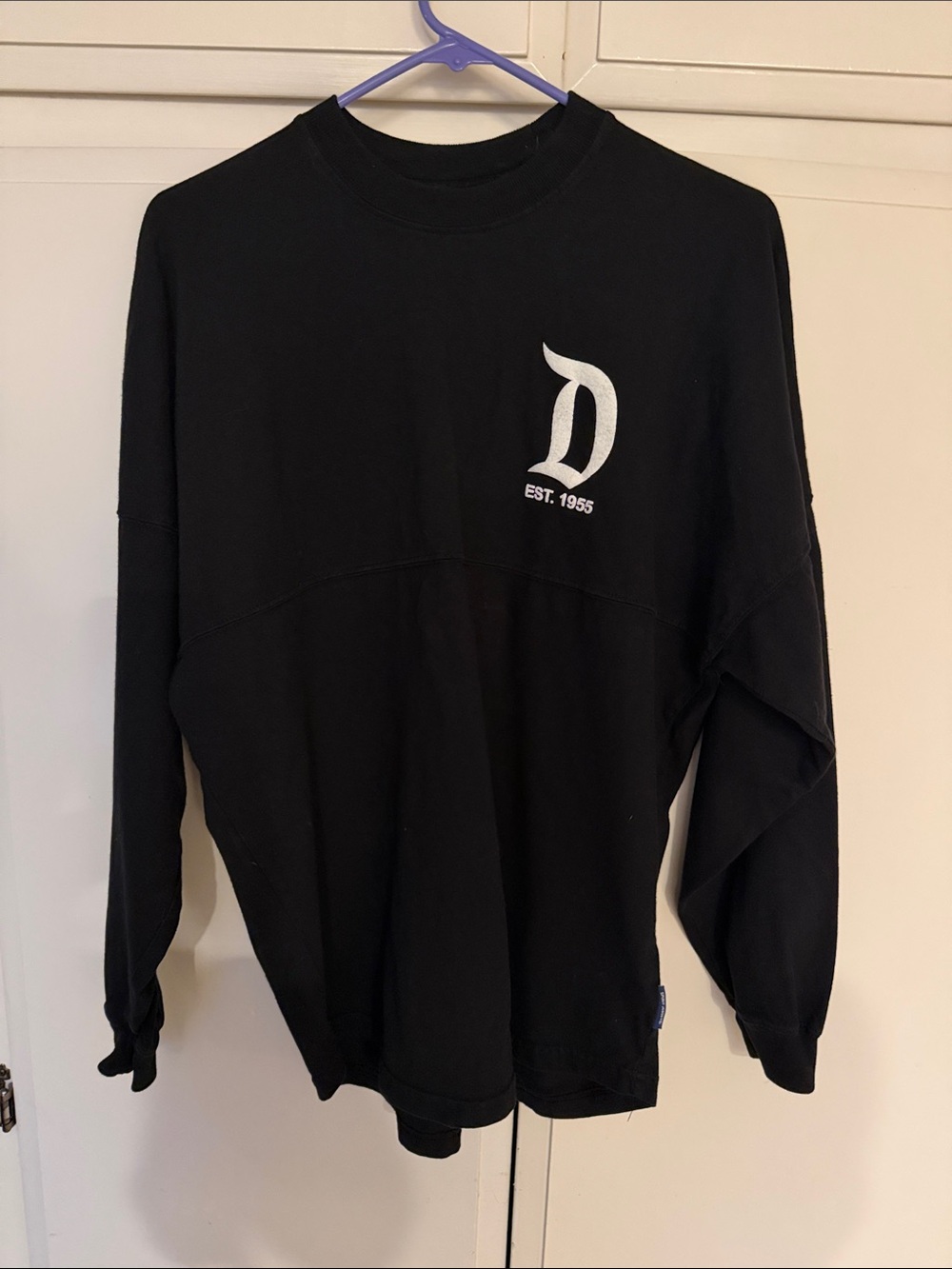 Disney Black Crewneck Sweatshirt with White 'D' Logo